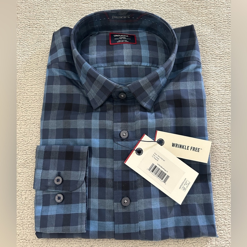 UNTUCKit Blue Plaid Men's Shirt
